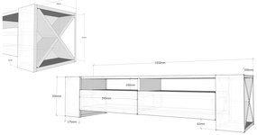 Móvel TV Sosruko – Nogueira – 155x35x35 cm
