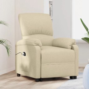 vidaXL Poltrona elevatória tecido cor creme