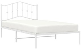 Estrutura de cama em metal com cabeceira 107x203 cm branco