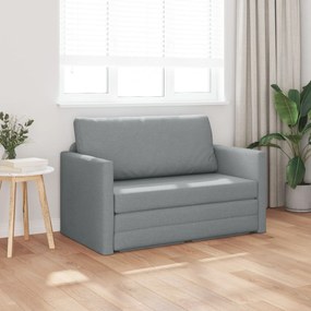 Sofá Cama de Chão 2-em-1 Cinza Claro 124x71x78 cm Tecido