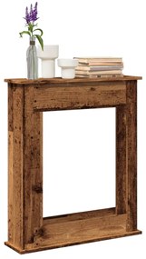 vidaXL Cornija de lareira 75x20x87,5 cm derivados de madeira velha
