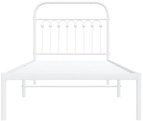 Estrutura de cama com cabeceira 90x200 cm metal branco