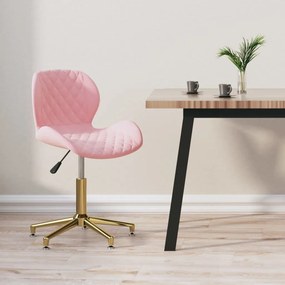 335045 vidaXL Swivel Dining Chair Pink Velvet