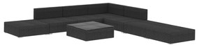 8 pcs conjunto lounge de jardim c/ almofadões vime PE preto