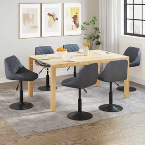 vidaXL Cadeiras de jantar giratórias 6 pcs veludo cinzento-escuro