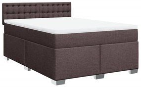 Cama com molas/colchão 160x200 cm tecido castanho-escuro
