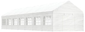 Gazebo com telhado 15,61x4,08x3,22 m polietileno branco