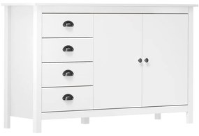 vidaXL Aparador Hill 130x40x80 cm madeira de pinho maciça branco