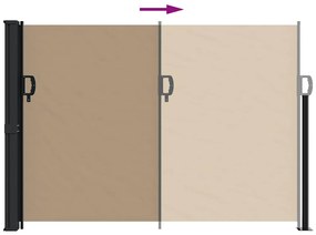 Toldo lateral retrátil 140x300 cm cinzento-acastanhado
