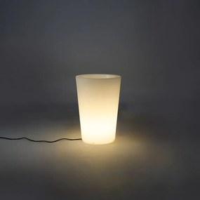 Candeeiro de chão exterior branco 60 cm vaso de flores IP44 - Verano