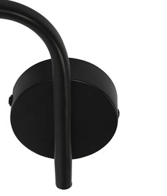 Plafon Art Deco preto 44,5cm vidro fumê 3-luzes - VIDRO