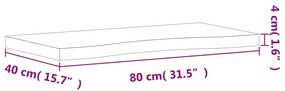 Tampo de secretária 80x(36-40)x4 cm madeira de faia maciça
