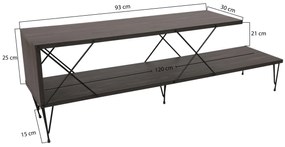 Móvel TV Street – Castanho Escuro – 120 cm x 40 cm x 30 cm