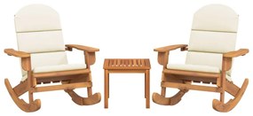3 pcs conjunto lounge de jardim Adirondack acácia maciça