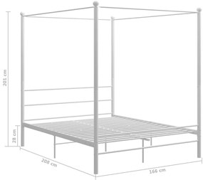 Estrutura de cama dossel 160x200 cm metal branco