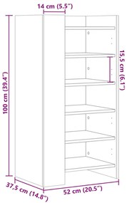 Sapateira 52x37,5x100 cm derivados de madeira branco