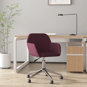vidaXL Cadeira de escritório giratória tecido roxo