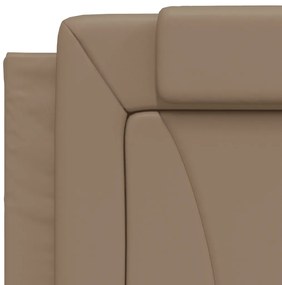 Cama com colchão 90x190 cm couro artificial cappuccino