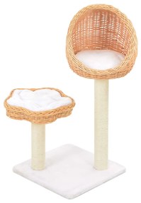 vidaXL Árvore para gatos c/ postes arranhadores madeira de salgueiro
