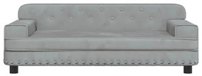 Cama para cães 90x53x30 cm veludo cinzento-claro