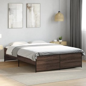 Estrutura de cama 140x190cm derivados madeira/metal
