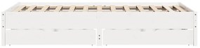 Cama sem colchão 120x190 cm madeira de pinho maciça branco