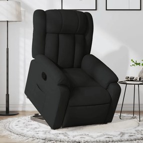 vidaXL Poltrona reclinável elevatória tecido preto