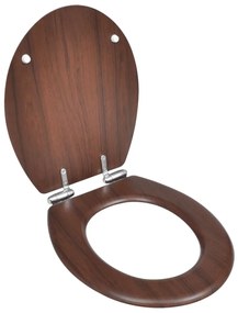 140800 vidaXL Assento de sanita com tampa de fecho suave MDF castanho