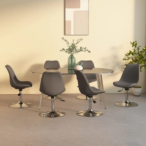 vidaXL Cadeiras de jantar giratórias 6 pcs tecido cinzento-escuro