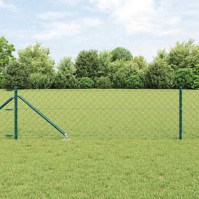 vidaXL Conjunto de Postes de Cerca Verde 0.8 x 10 m Aço Galvanizado