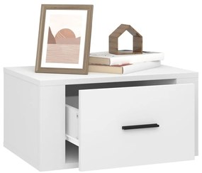 Mesa de cabeceira de parede 50x36x25 cm branco