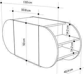 Hall Stand Berlin BA – Nogueira e Branco – 120x200x35 cm