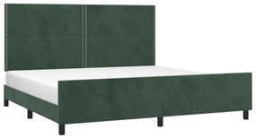 Estrutura de cama sem colchão 200x200 cm veludo verde-escuro