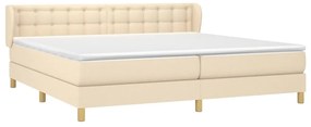 Cama com molas/colchão 200x200 cm tecido cor creme