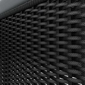 Espreguiçadeira de jardim Polyrattan Preto/Antracite 200x115x33cm