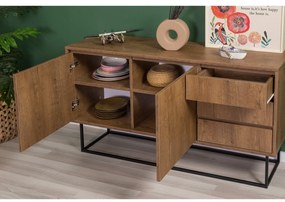Conjunto de Mobiliário de Sala Laxus – Nogueira/Preto – 90x39x40 cm