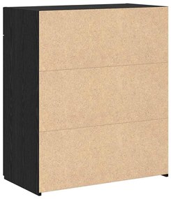 Armário de Armazenamento Carvalho Preto 80x42,5x93,5 cm Madeira engenh