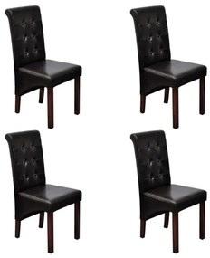 Cadeiras de jantar 4 pcs couro artificial castanho