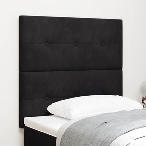 Cabeceira vidaXL Botão Estofada Preta 80 cm Veludo