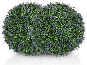 HOMCOM Conjunto de 2 bolas de topiaria artificial, plantas decorativas falsas resistentes aos raios UV, Ø 42 cm, violeta e verde | Aosom Portugal