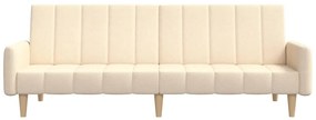 Sofá-cama de 2 lugares tecido cor creme