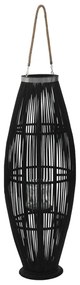 246812 vidaXL Suporte para vela suspenso em bambu preto 95 cm
