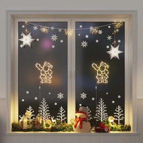 Luzes de Natal silhueta Papai Noel 2 pcs 35 LEDs branco quente