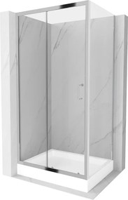 Mexen Apia cabine de duche deslizante 100 x 80 cm, transparente, cromada + base de duche Rio - 840-100-080-01-00-4510
