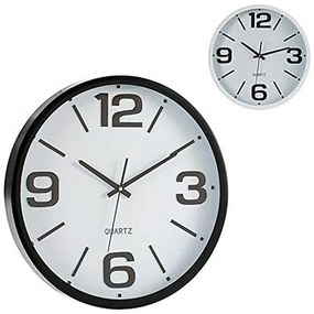 Relógio Branco e preto Cristal Plástico (40 x 5 x 40 cm)