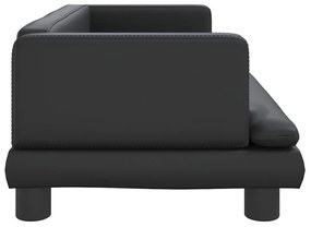 Cama para cães 80x45x30 cm couro artificial preto