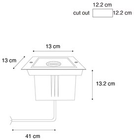 Foco de chão moderno preto ajustável IP65 - Oneon Moderno