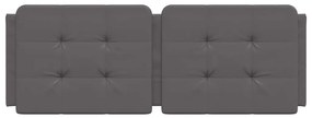 Almofadão de cabeceira 140 cm couro artificial cinzento