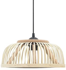 vidaXL Candeeiro suspenso semicircular 40 W 30x12 cm E27 bambu