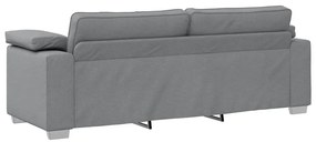Sofá de 3 lugares cinza claro, 178 cm de tecido